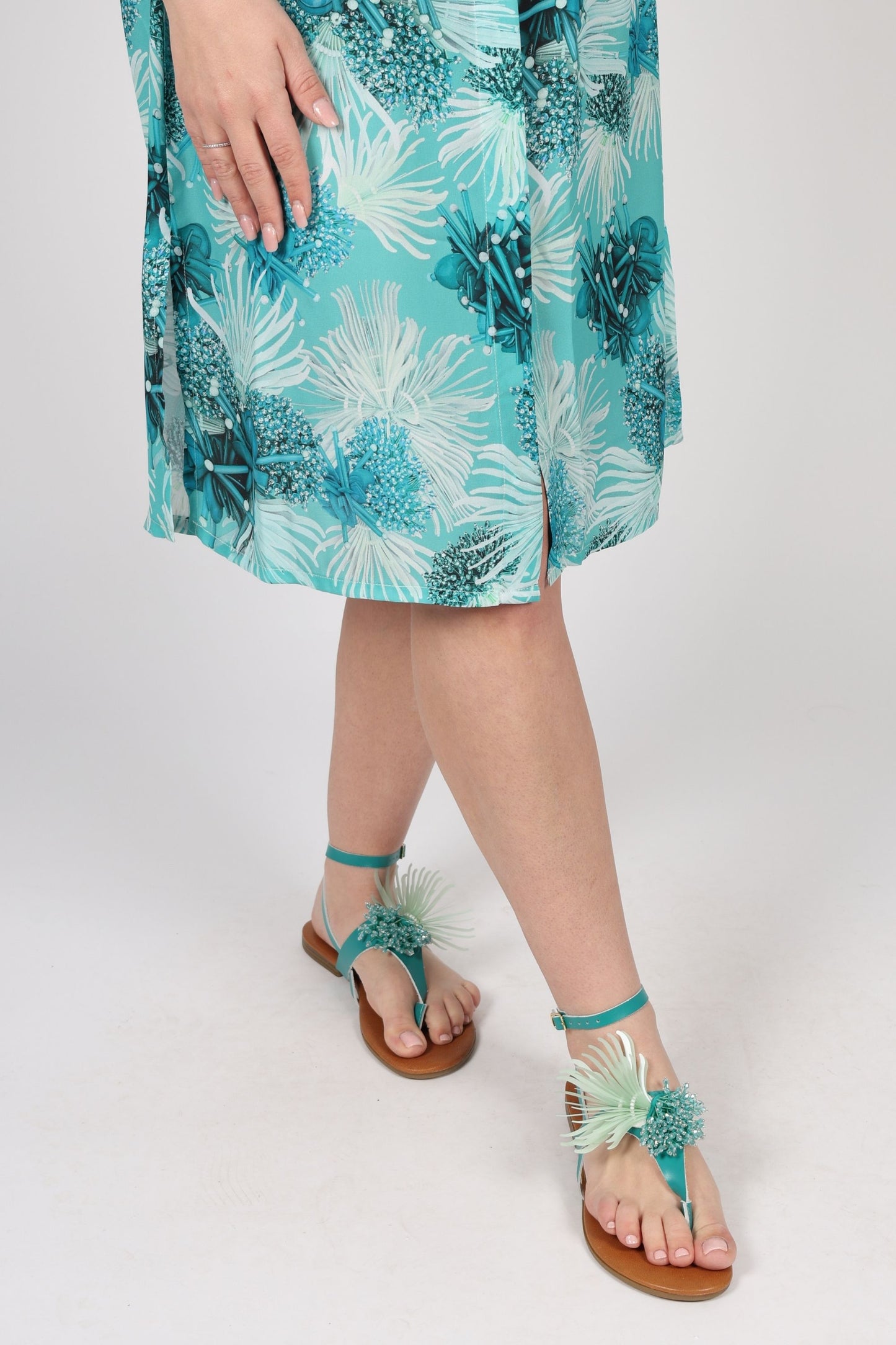 Дамски Сандали, Зелен