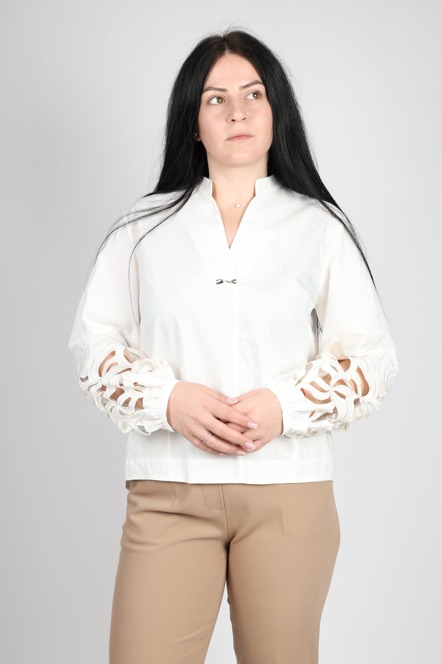 Дамска Риза, Бял Roberto Fashion Store Shirt RBRF1903WHTSHRT0236 White 36 EU