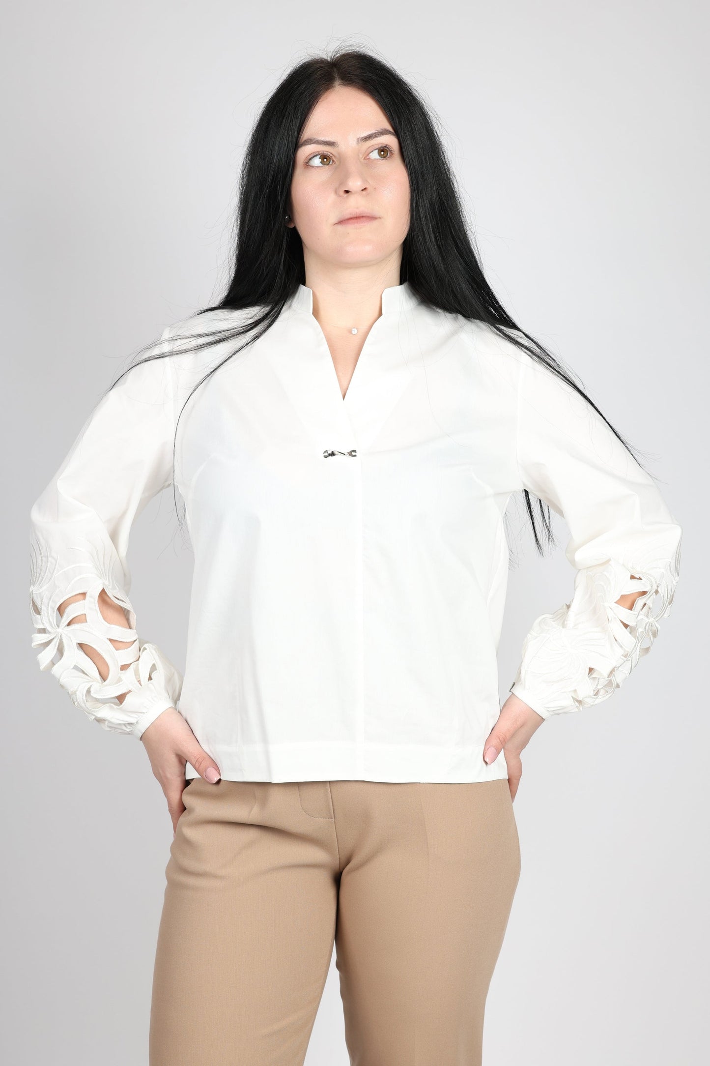 Дамска Риза, Бял Roberto Fashion Store Shirt RBRF1903WHTSHRT0236 White 36 EU