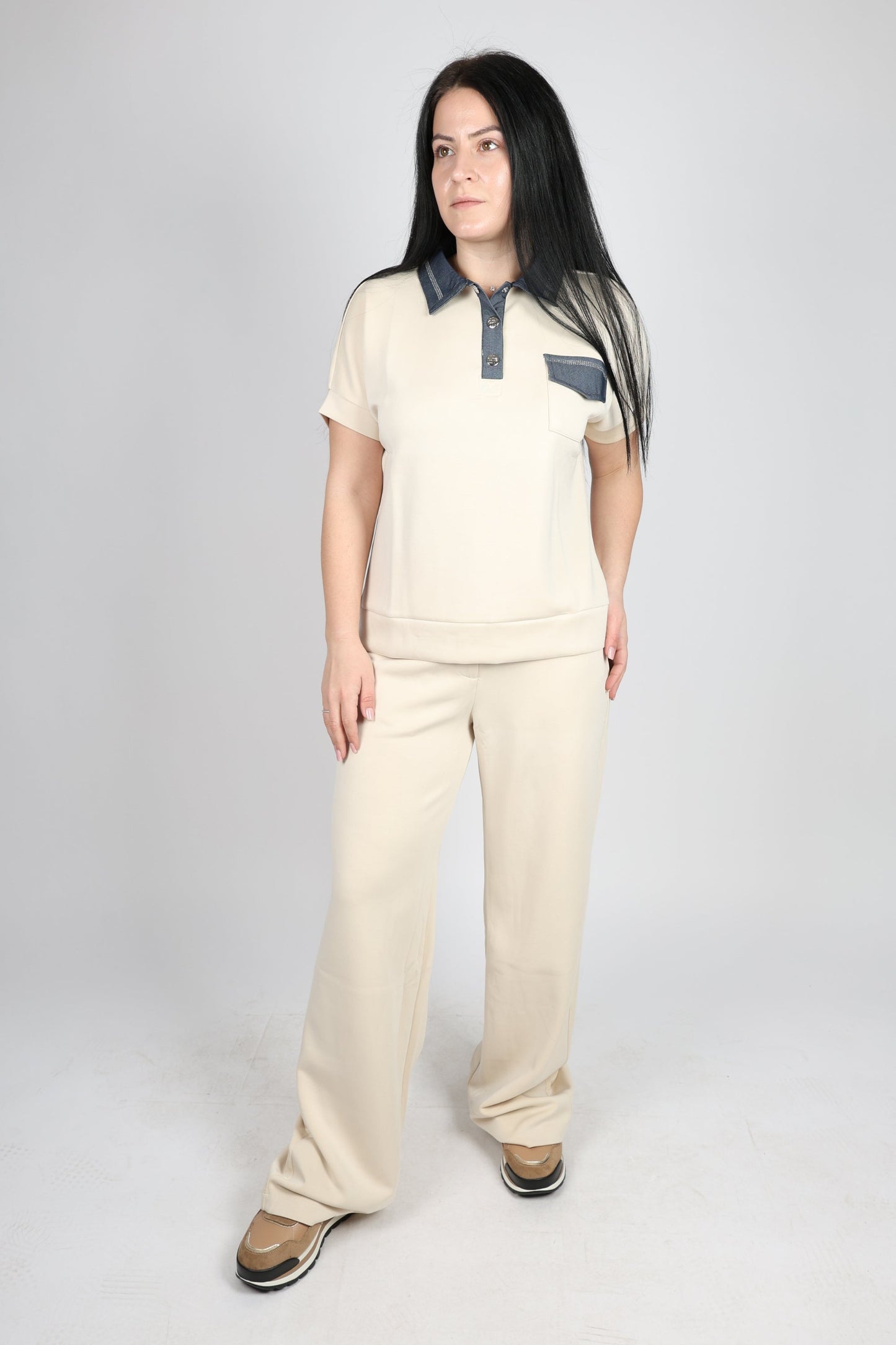 Дамски Комплект от 2 Части, Бежов Roberto Fashion Store Set RBRF1903STBEIGES Beige S