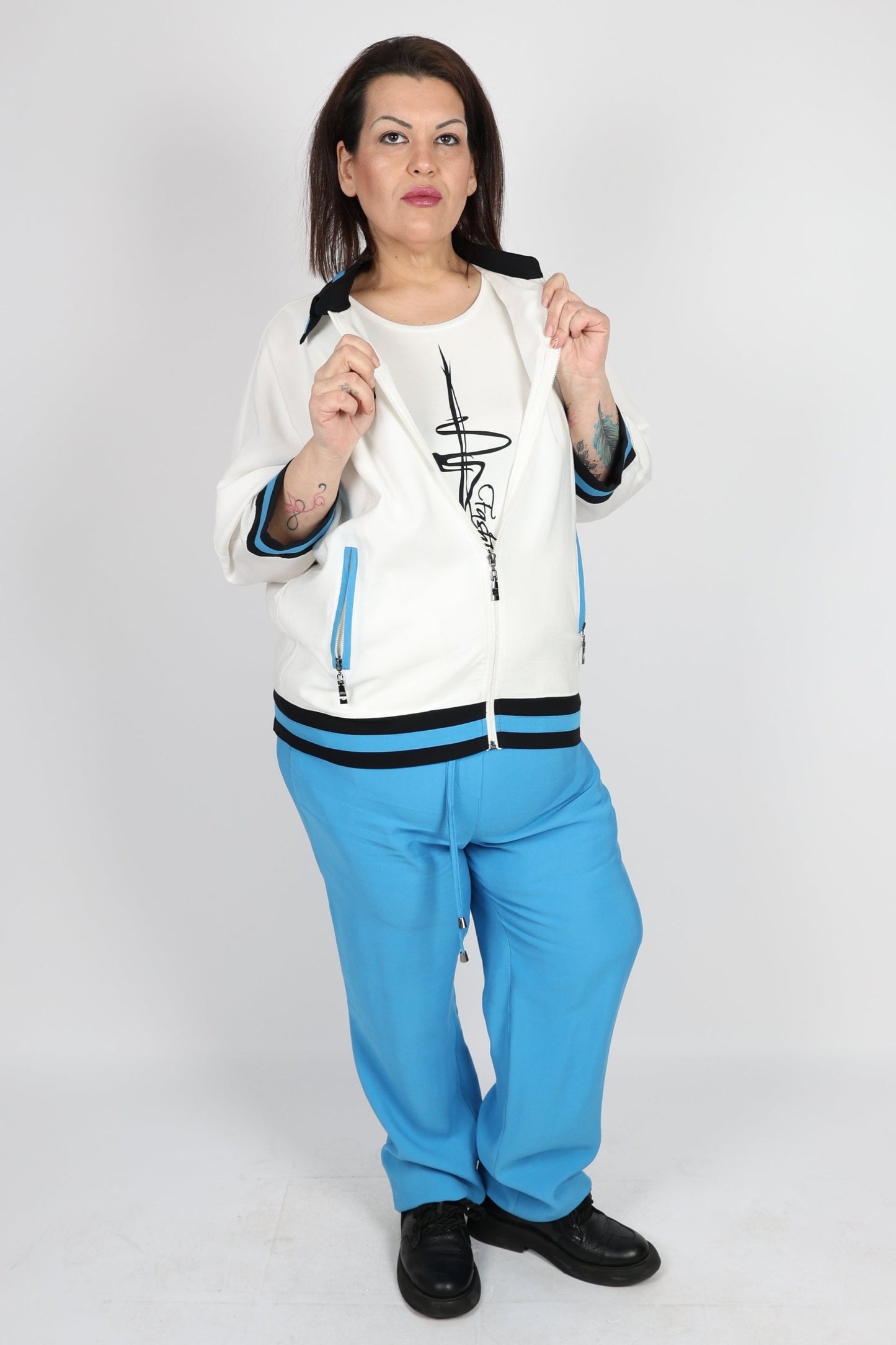 Дамски Комплект от 3 части, Син Roberto Fashion Store Set RBRF1803SETTRPLBLU44 Blue 44 EU