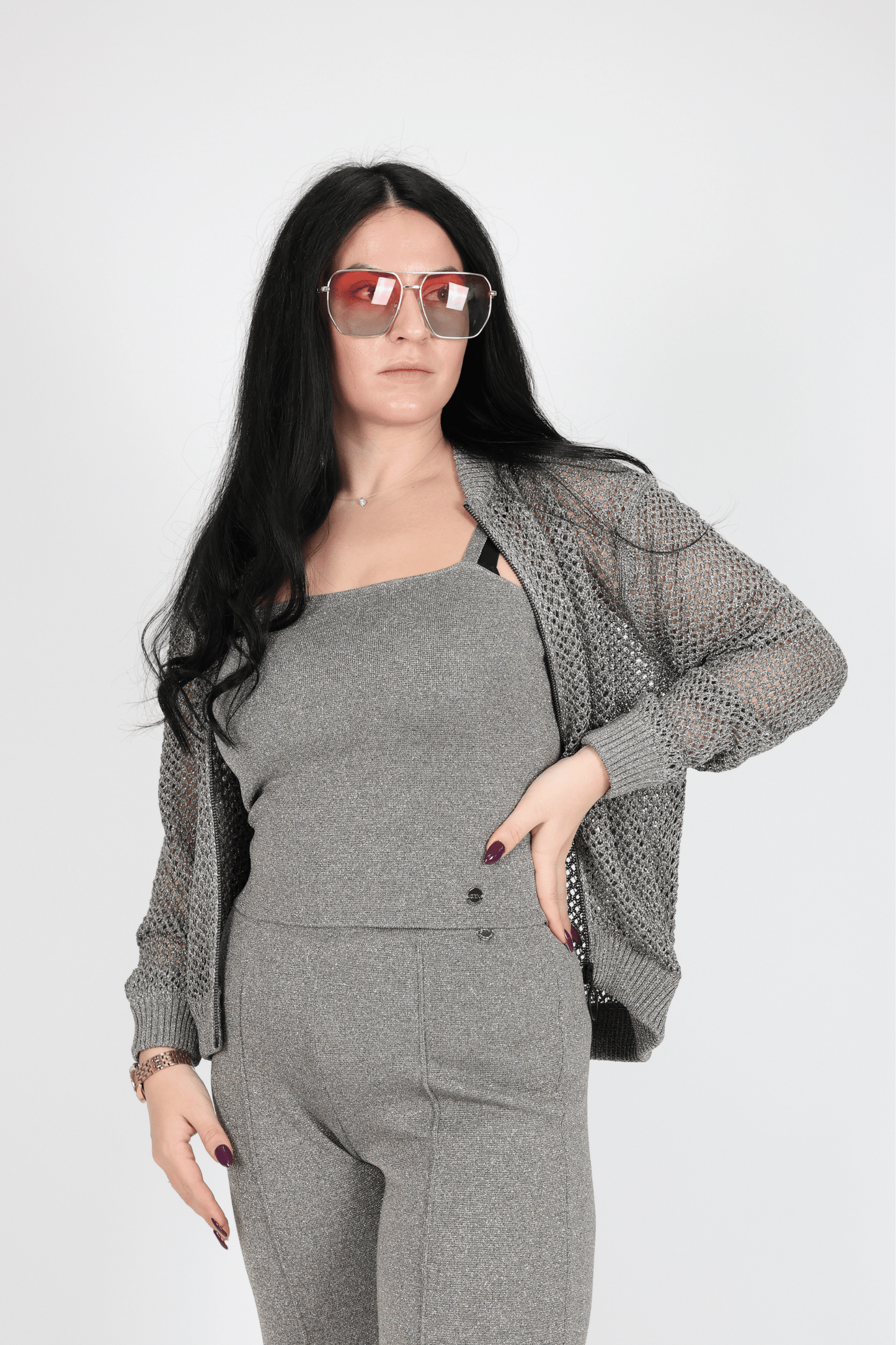 Дамски Комплект от 3 Части, Сив Roberto Fashion Store Set K0L1M2S S INTL Cotton