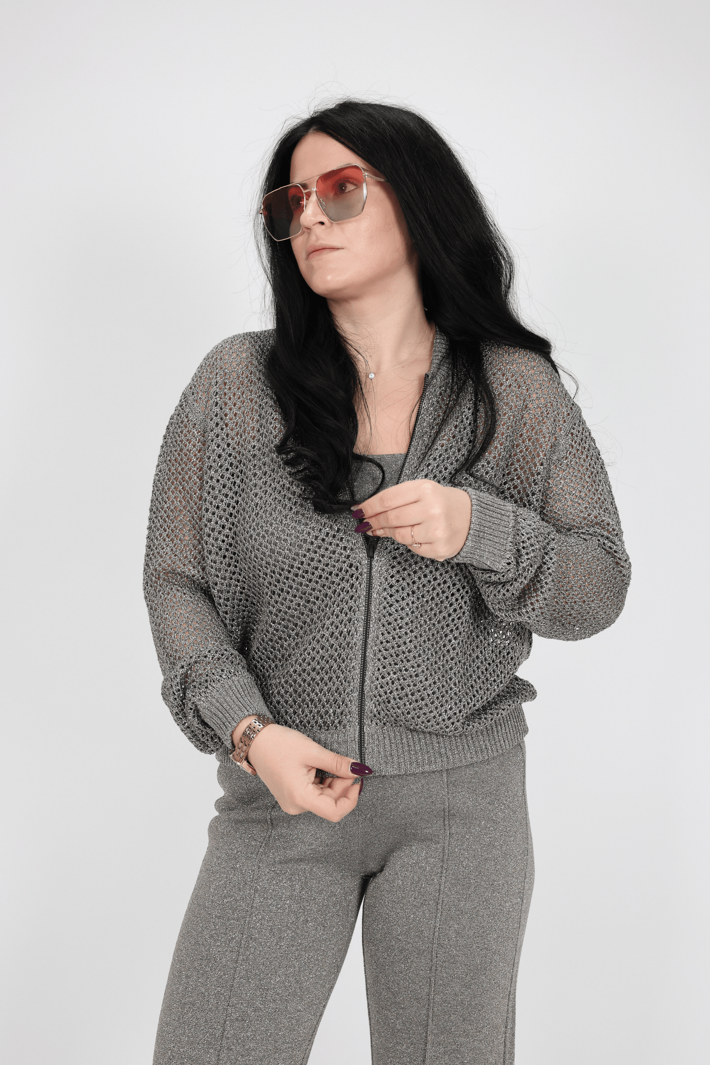 Дамски Комплект от 3 Части, Сив Roberto Fashion Store Set K0L1M2S S INTL Cotton