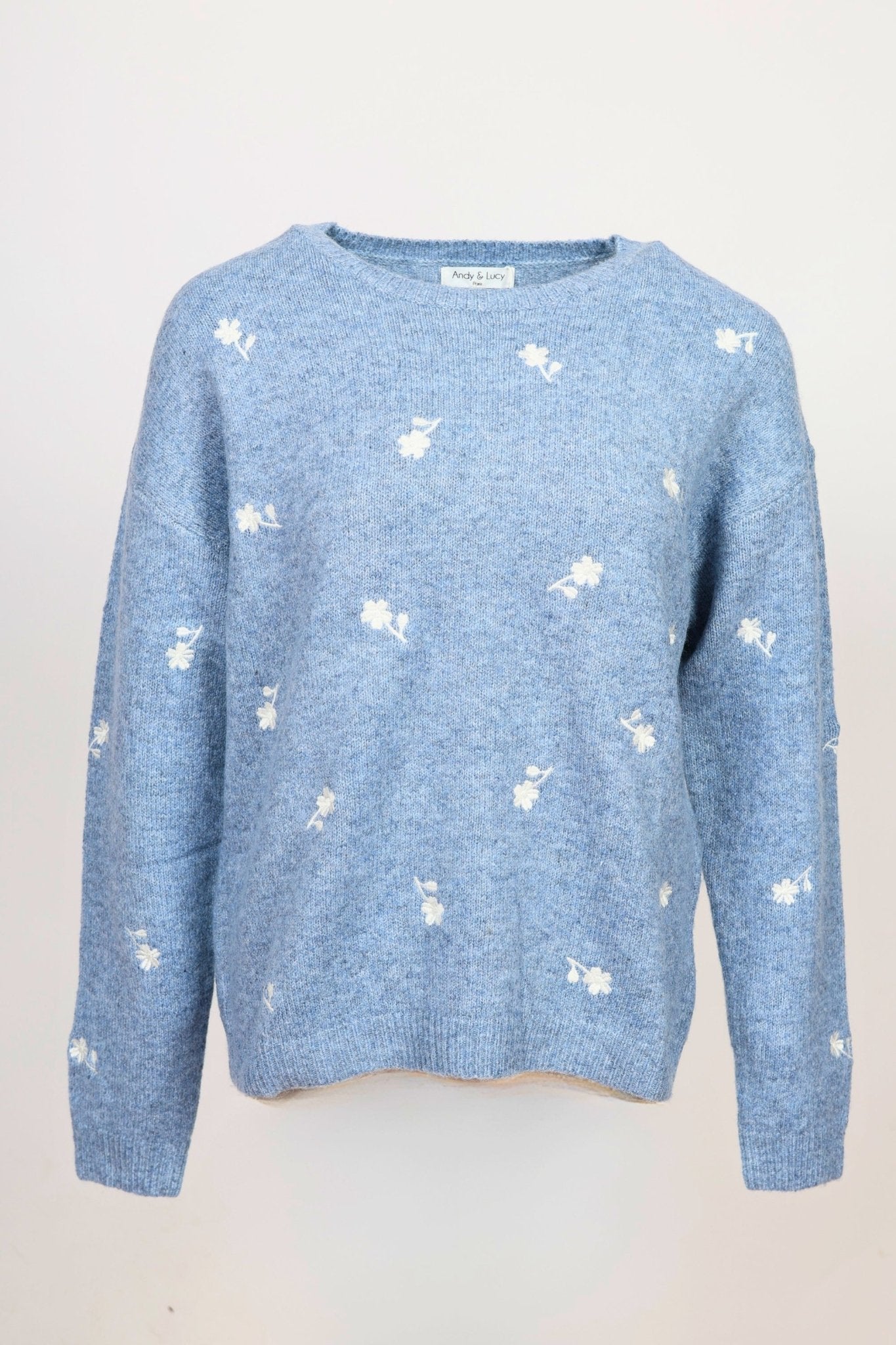 Дамски Пуловер, Син Andy & Lucy Paris Roberto Fashion Store Sweater ANL1311SWEBLUPLMSM S - M Син