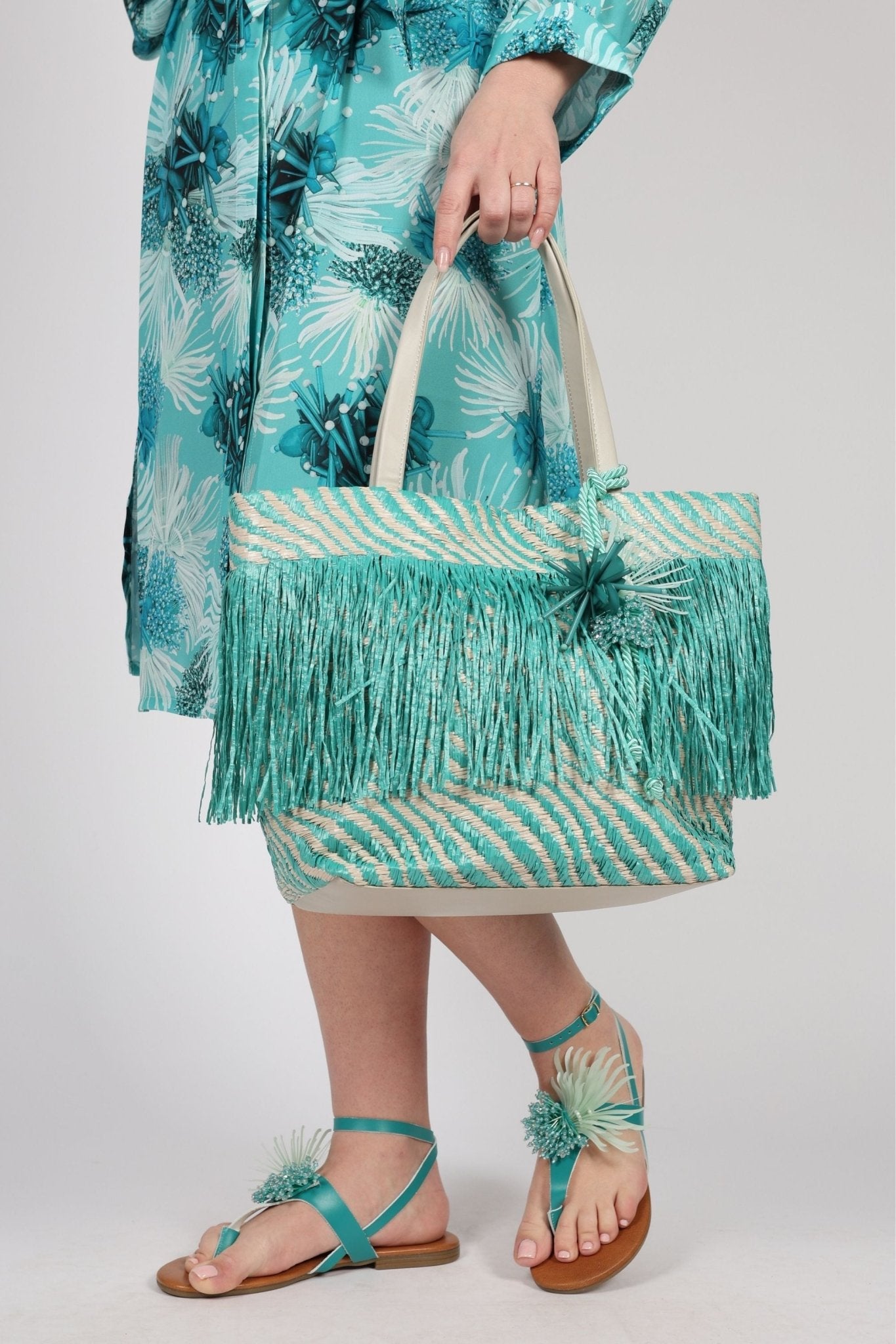 Дамски Сандали, Зелен