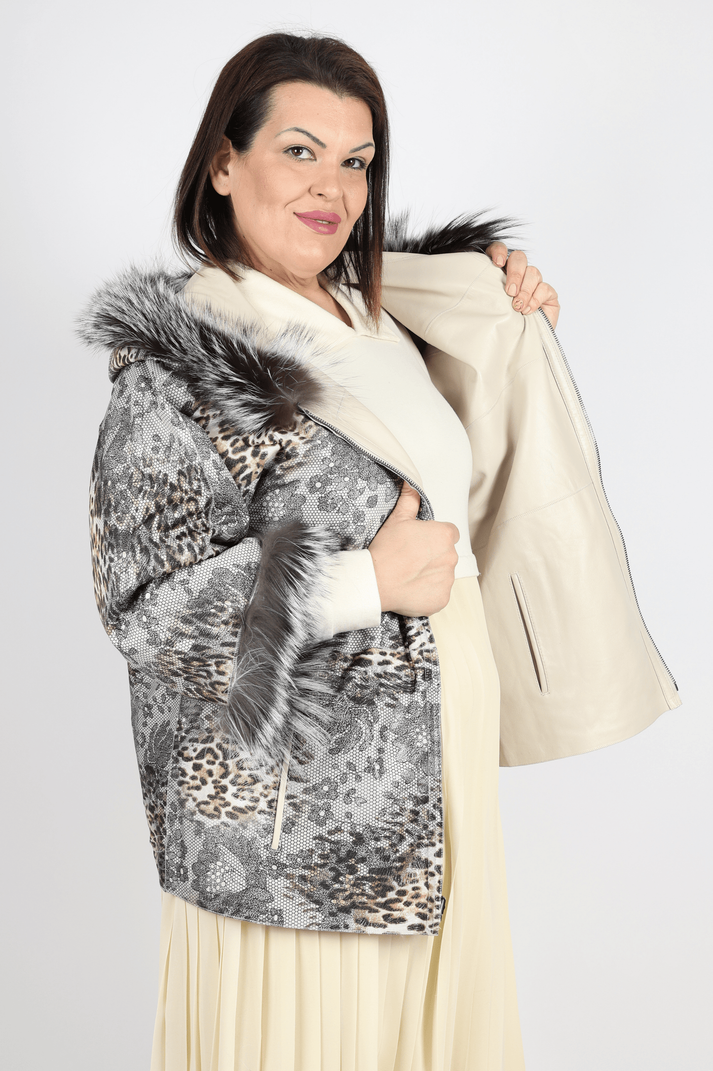 Дамско Двулицево Яке, Бежов Roberto Fashion Store Jacket RFRVSBLJCKWH12032XL XXL Beige