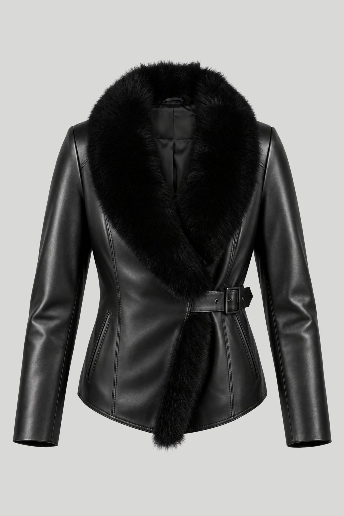 Дамско кожено яке Capodanno, черно, плюс сайз Roberto&Co Roberto Fashion Store Jacket LEA3112JCKBLKBL+4XL 2XL