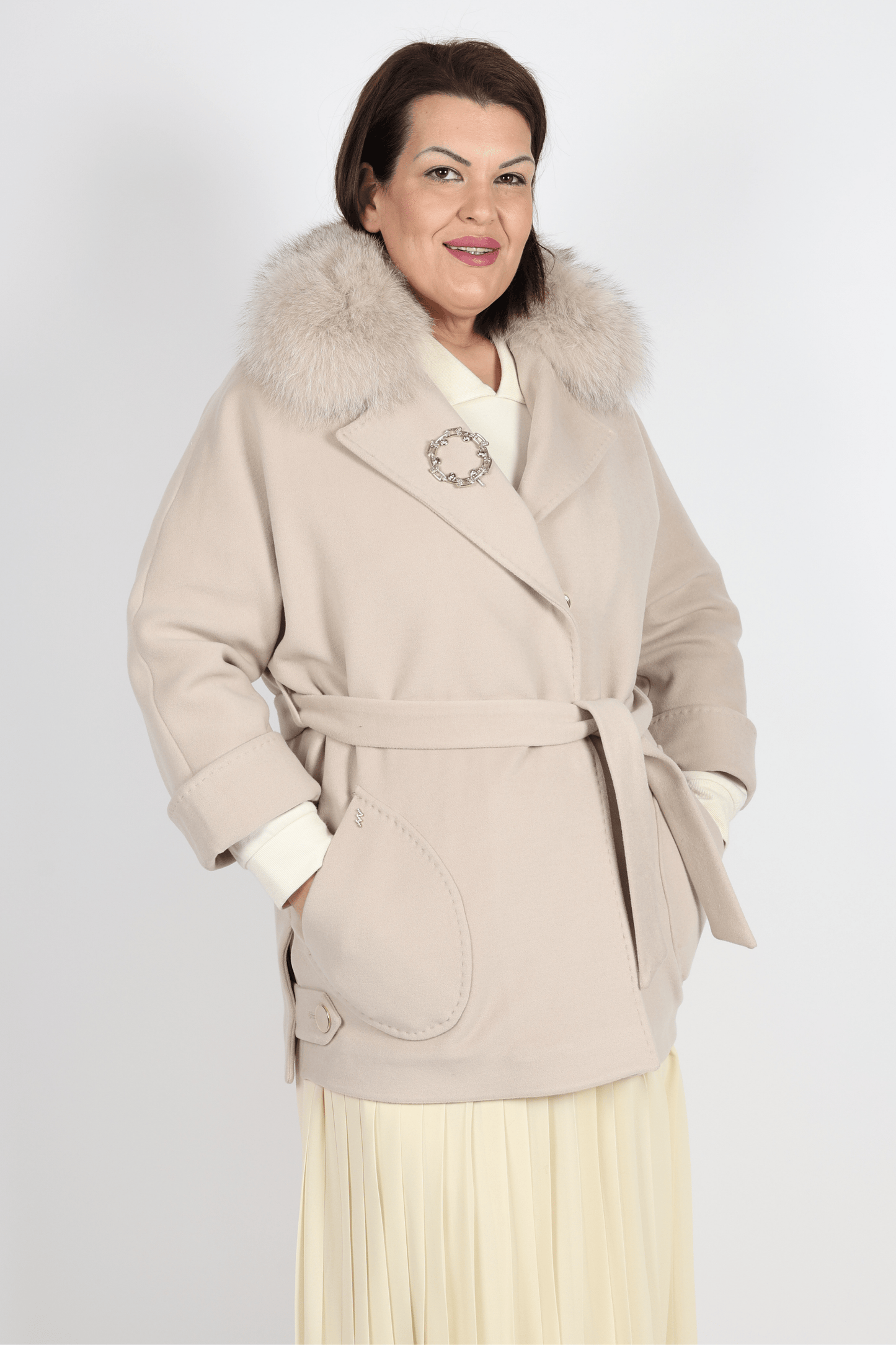 Дамско Палто, Бежов Roberto Fashion Store Coat MDLNCTBEI121342 42 EU Beige