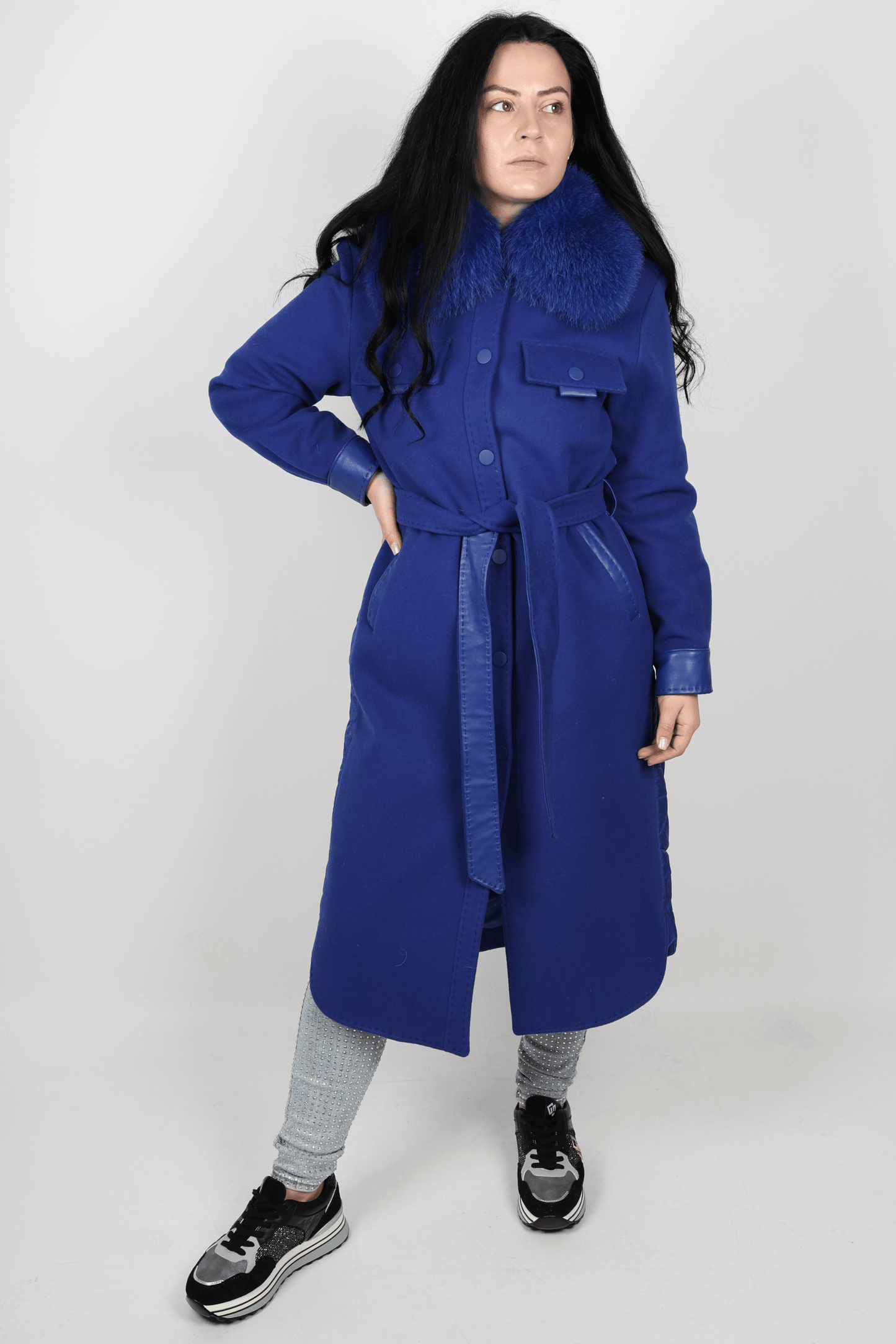 Дамско Палто, Син Roberto Fashion Store Coat ROBE1138 38 EU Blue