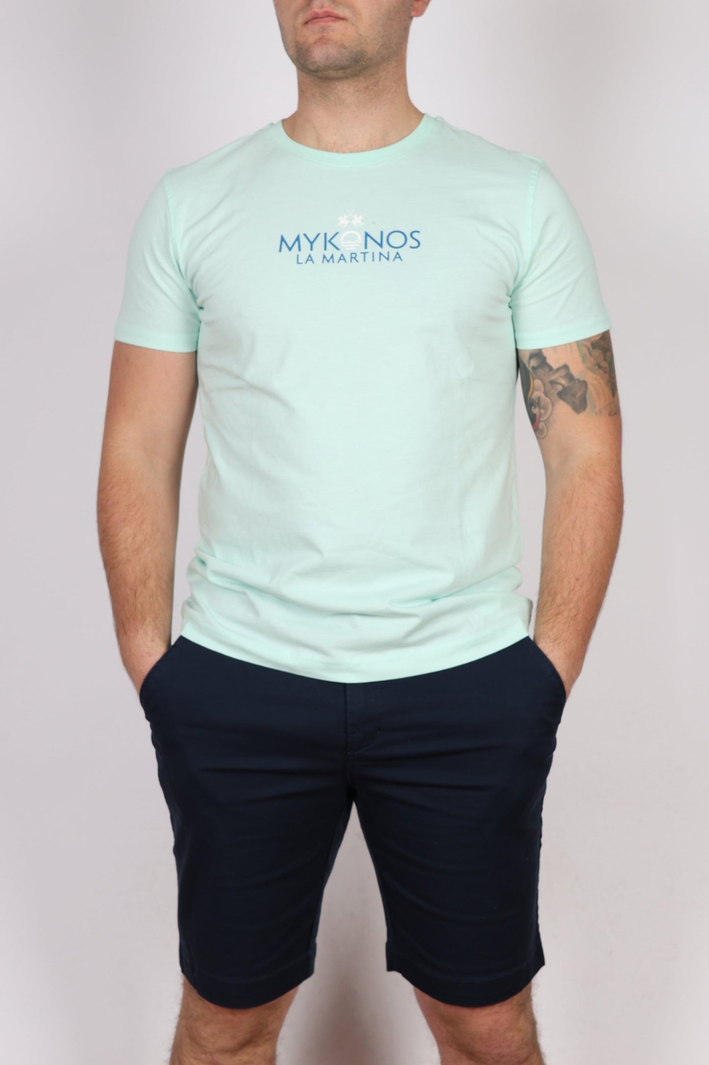 Мъжка Тениска, Зелен & Бял Roberto Fashion Store T-shirt YMR605JS39507163 Зелен S