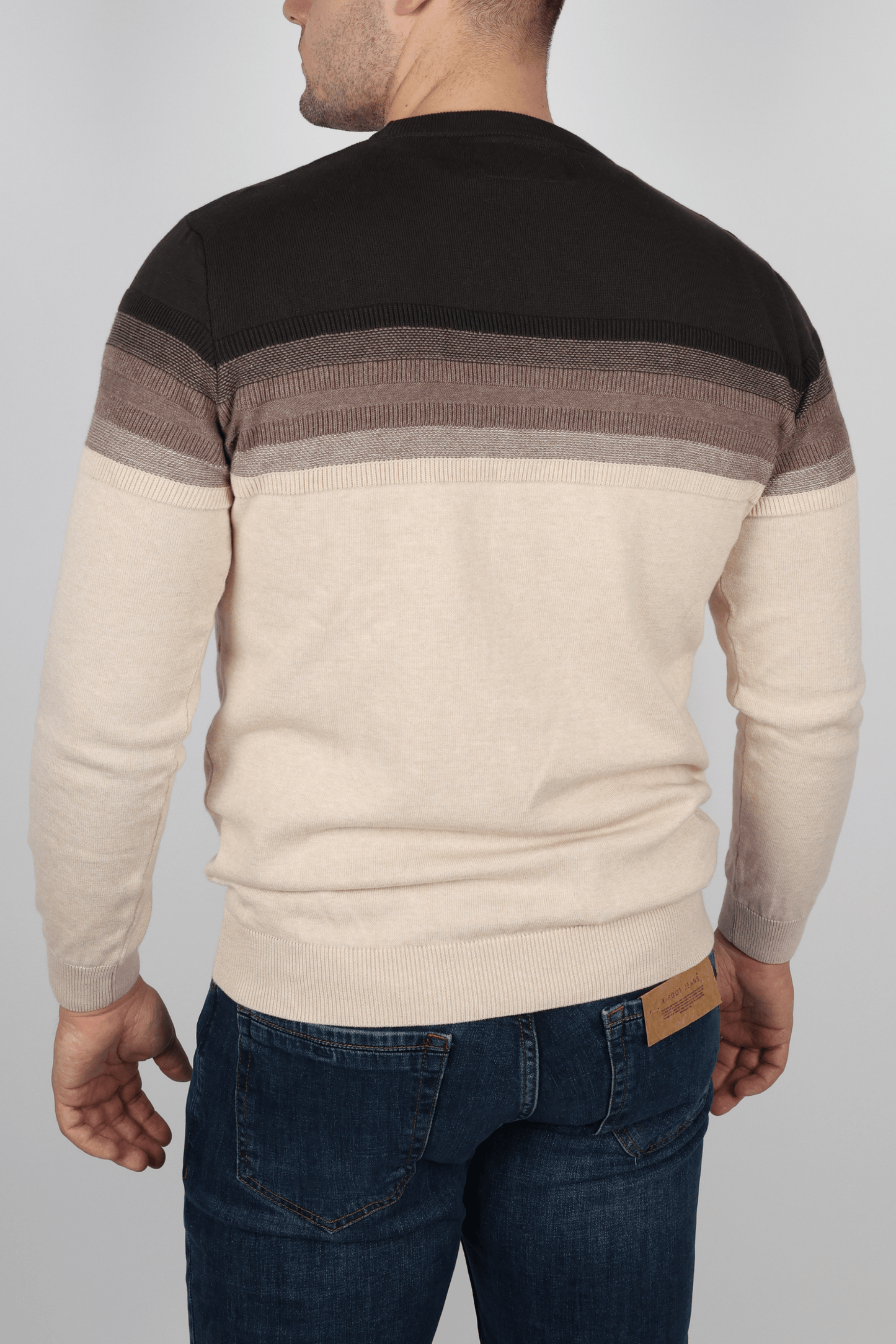 Мъжки Пуловер, Бежов Roberto Fashion Store Sweater ROBE1116 M INTL Beige