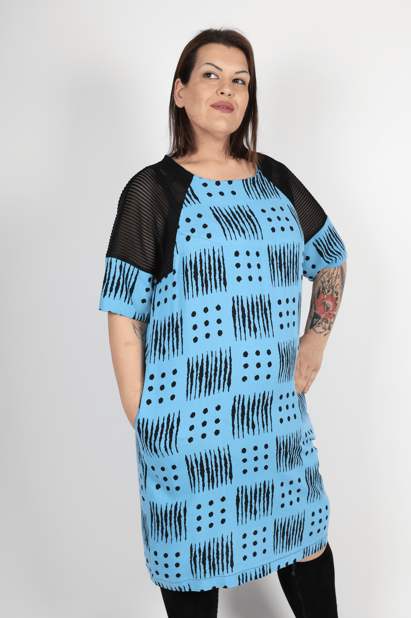 Рокля, Син Roberto Fashion Store Dress RBRFDRSSBLU120342 42 EU Blue