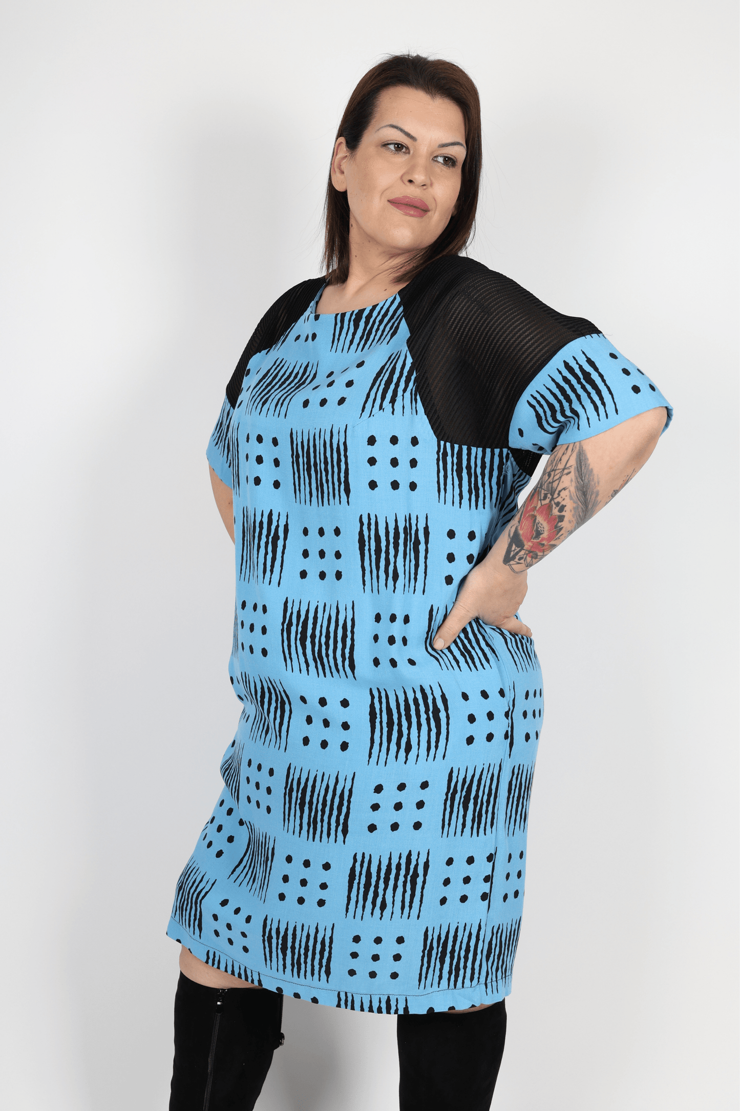 Рокля, Син Roberto Fashion Store Dress RBRFDRSSBLU120342 42 EU Blue