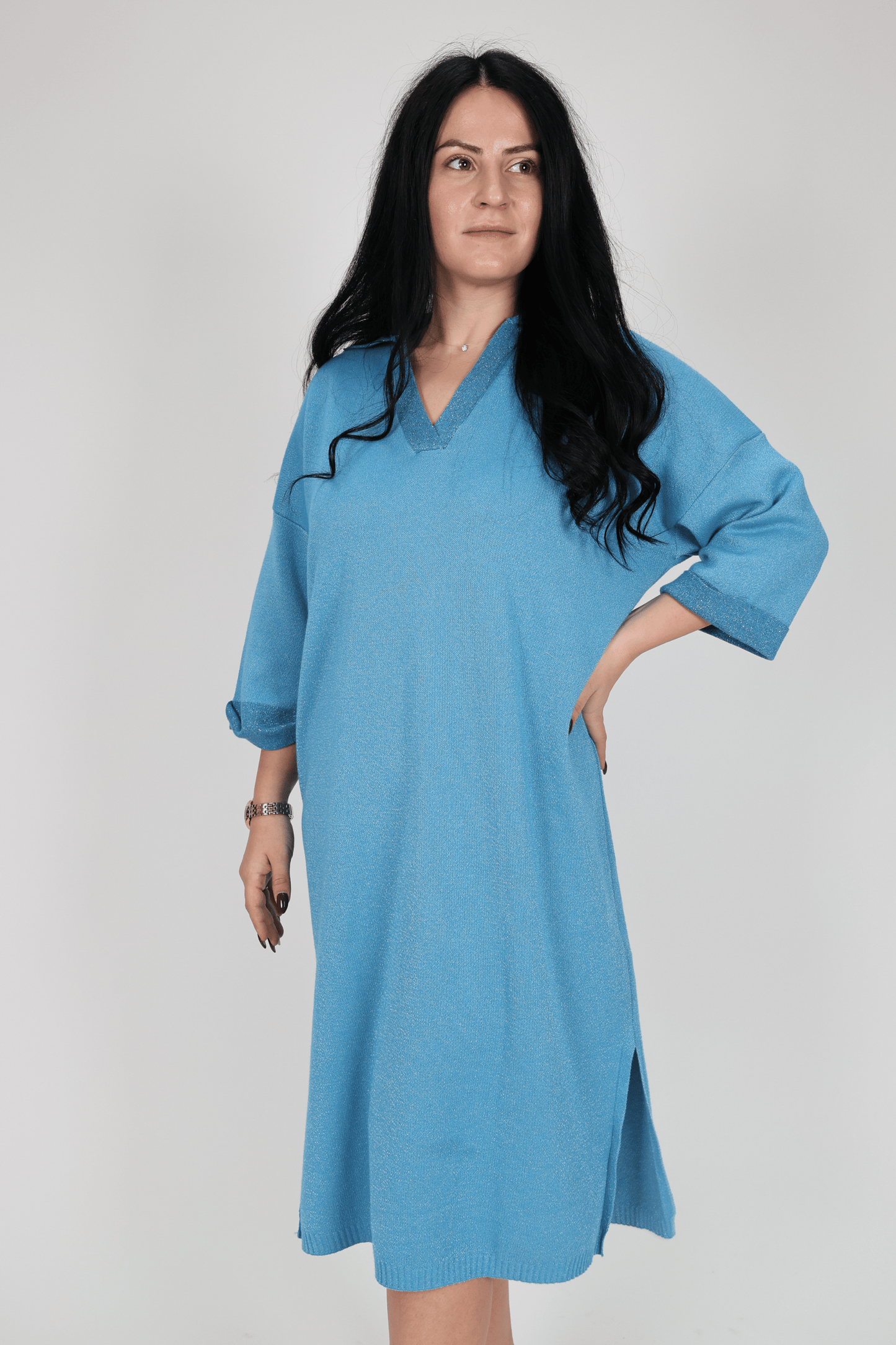 Рокля, Син Roberto Fashion Store Dress 4D5E6F S INTL Blue