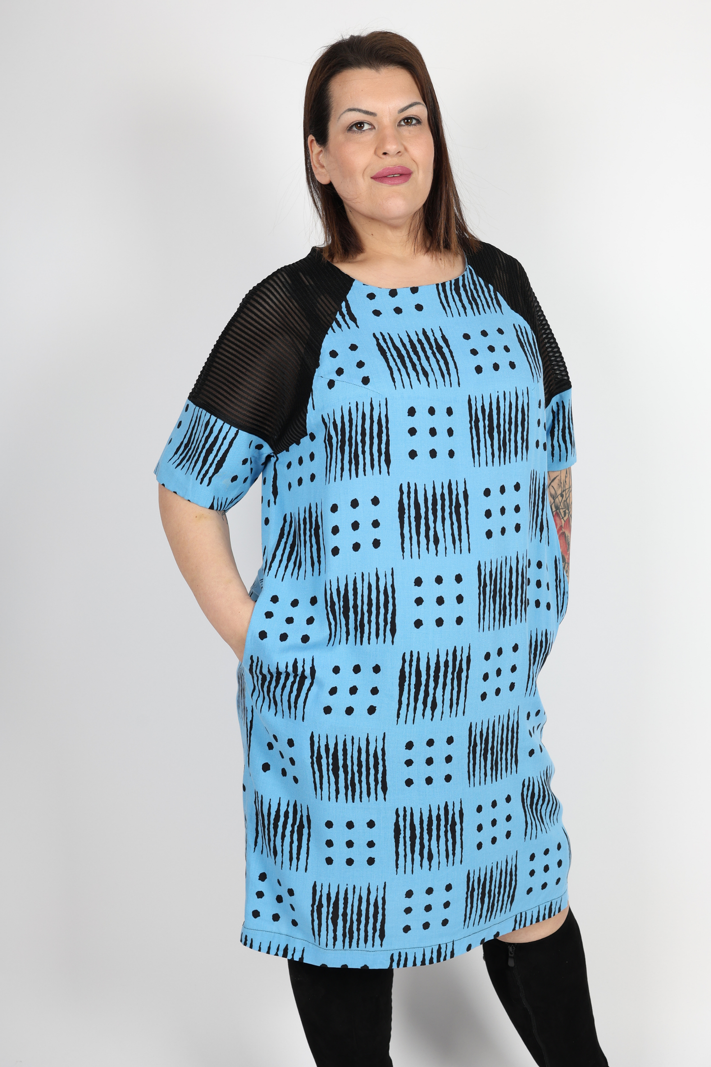 Рокля, Син Roberto Fashion Store Dress RBRFDRSSBLU120342 42 EU Blue