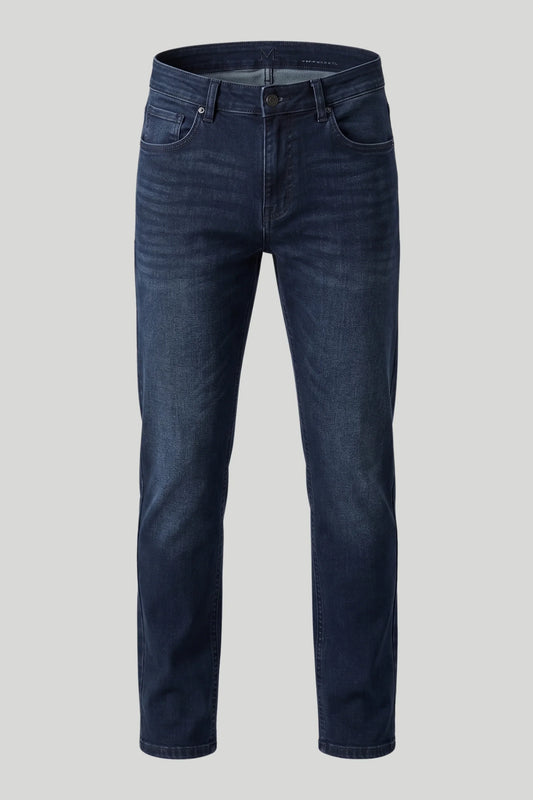 Мъжки дънки Slim Fit - Протрито синьо