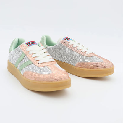 Дамски Сникърси "Champagne" с Кристали и Подметка в Телесен Цвят