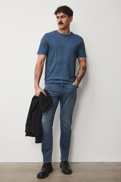 Мъжки дънки тип "Slim Fit" в син цвят