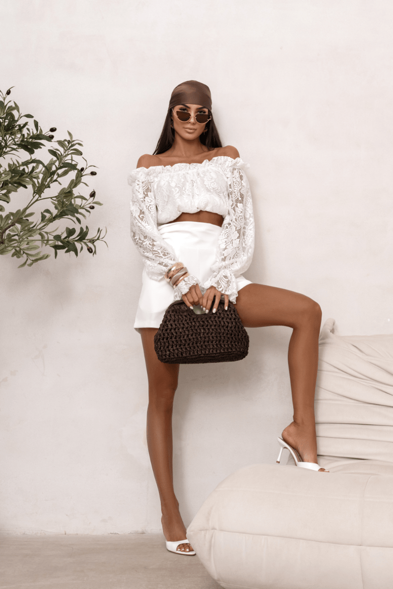 Дамска блуза MIA тип „испанка“ от дантела - екрю LaBalancia Roberto Fashion Store Set 5907378521555 L