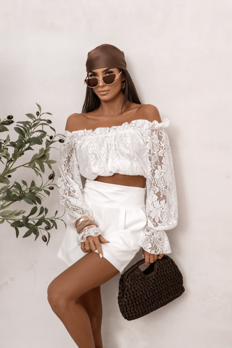 Дамска блуза MIA тип „испанка“ от дантела - екрю LaBalancia Roberto Fashion Store Set 5907378521555 L