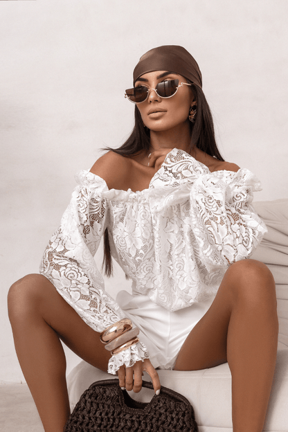 Дамска блуза MIA тип „испанка“ от дантела - екрю LaBalancia Roberto Fashion Store Set 5907378521562 M