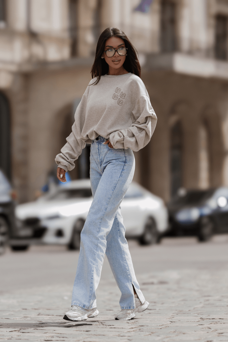 Дамска блуза REMY etro, меланж тъмно бежово, еластична, универсална LaBalancia Roberto Fashion Store Set 5907378523801 UNI