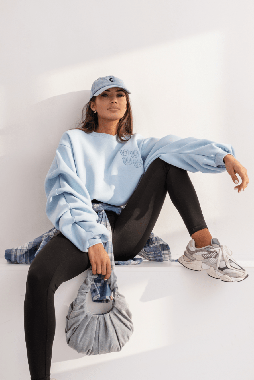 Дамска блуза REMY - светло синя, памук с еластан, универсален размер LaBalancia Roberto Fashion Store Set 5907378518814 UNI
