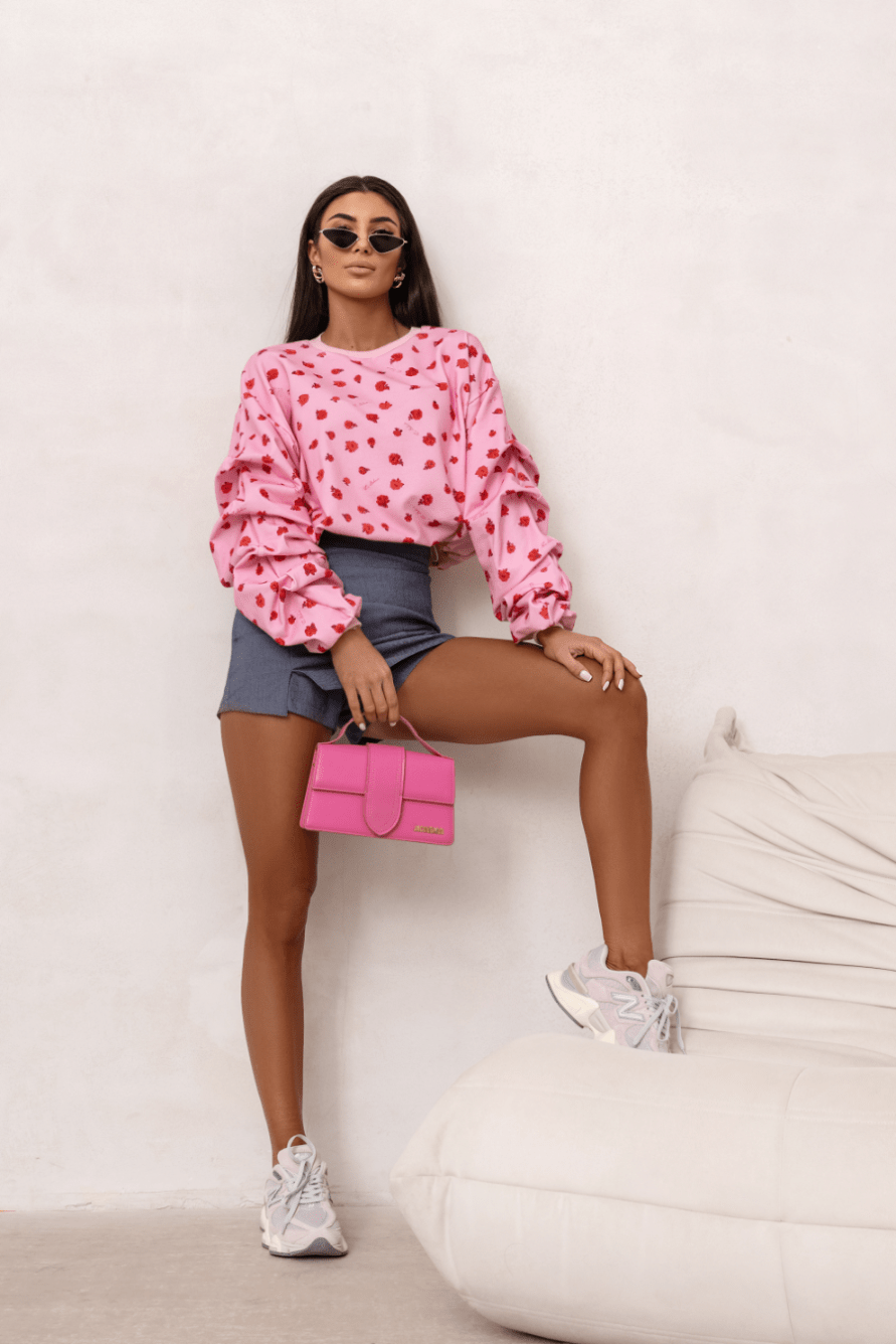 Дамска блуза REMY, тениска с принт цветя, розова LaBalancia Roberto Fashion Store Set 5907378521388 UNI