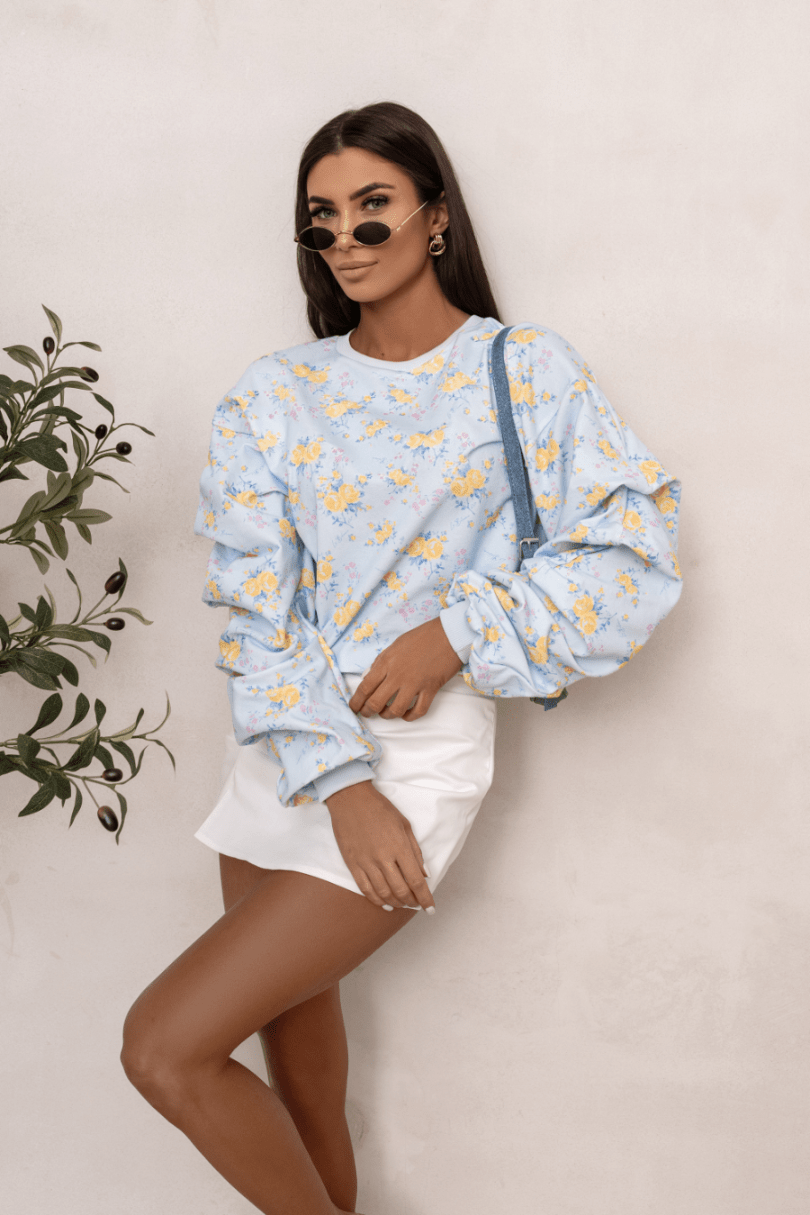 Дамска блуза REMY - Тъмносиня с цветен принт LaBalancia Roberto Fashion Store Set 5907378521364 UNI