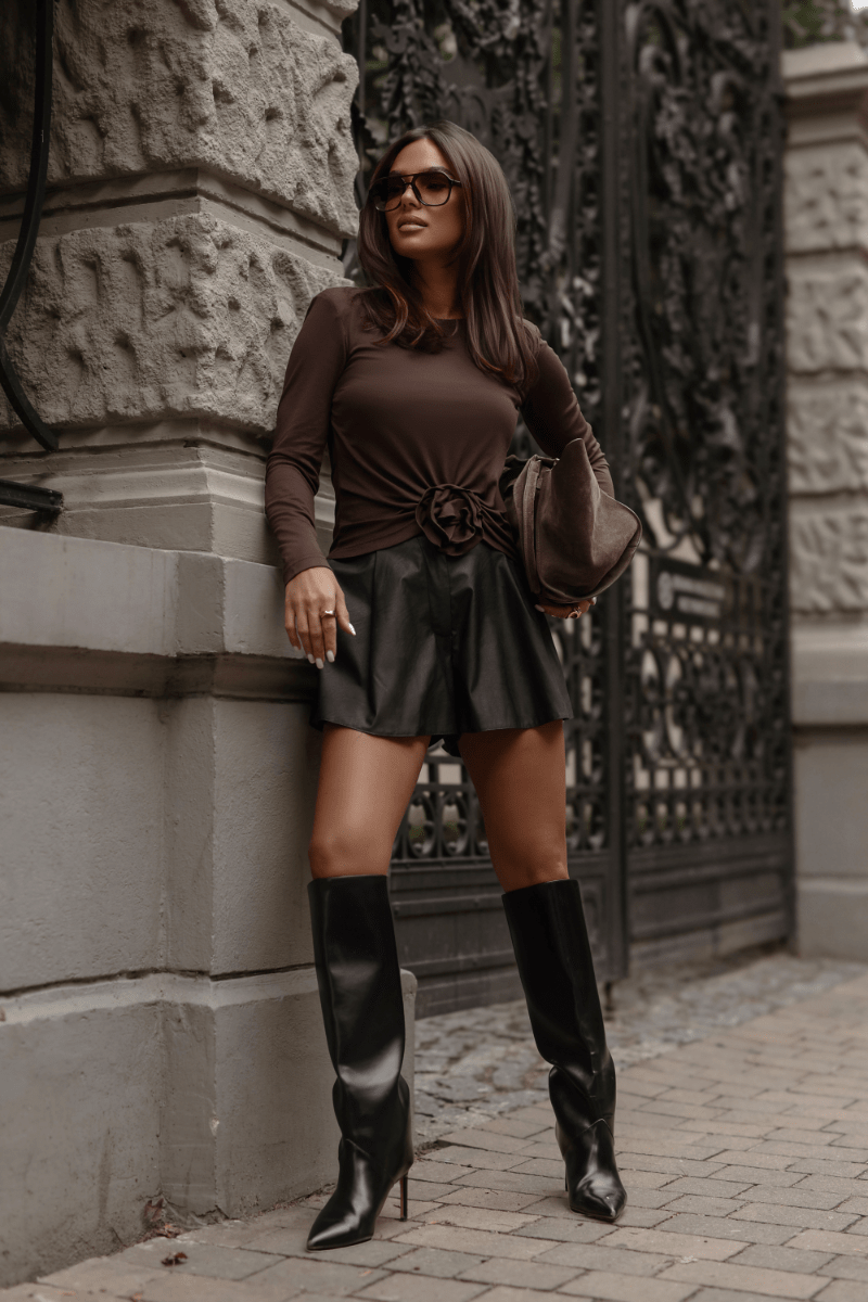 Дамска блуза ROSIE – кафява, елегантен модел LaBalancia Roberto Fashion Store Set 5907378525331 M