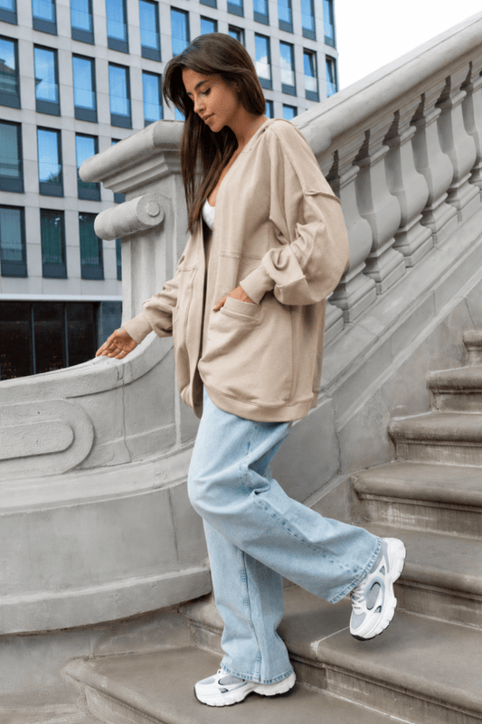 Дамска елегантна наметка в бежов цвят LaBalancia Roberto Fashion Store Set 5907378524488 S/M