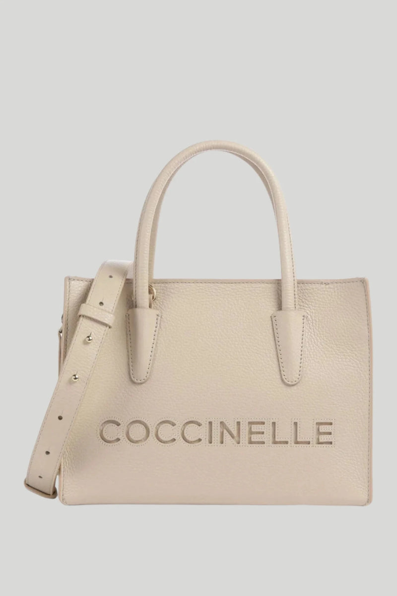Coccinelle Myrtha 26 Women's Leather Bag, Beige
