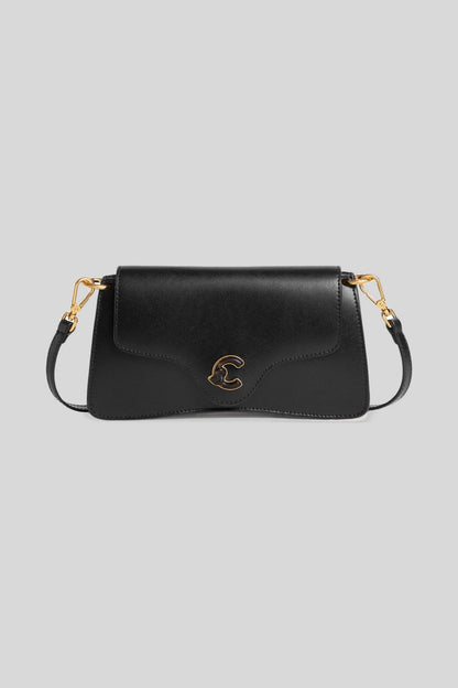 Дамска кожена чанта през рамо Coccinelle C-ME Calf & Marble, черна Coccinelle Roberto Fashion Store Bag E5U4G270101-001-TU One Size