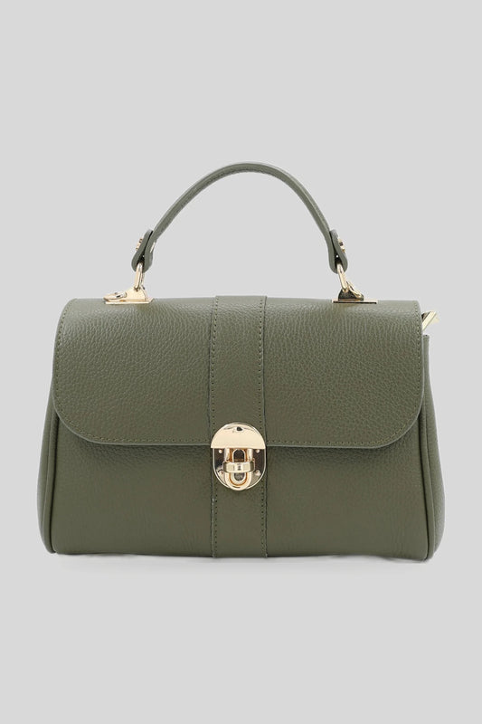 Дамска кожена чанта с горна дръжка в кафяво - естествена кожа Dollaro Roberto&Co Roberto Fashion Store Bag AVI1509BAGBRWTOP One Size INTL