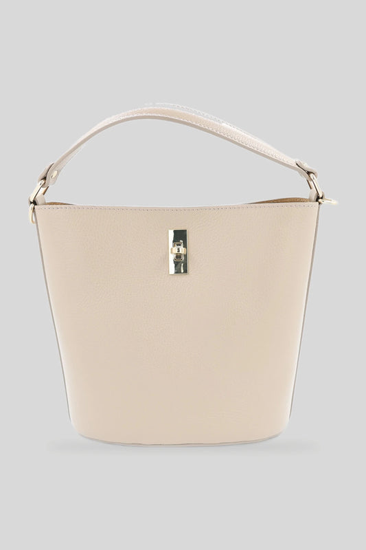 Дамска кожена чанта тип кофа в бежово - естествена кожа Dollaro Roberto&Co Roberto Fashion Store Bag AVI2109BAGBEIBCK One Size INTL