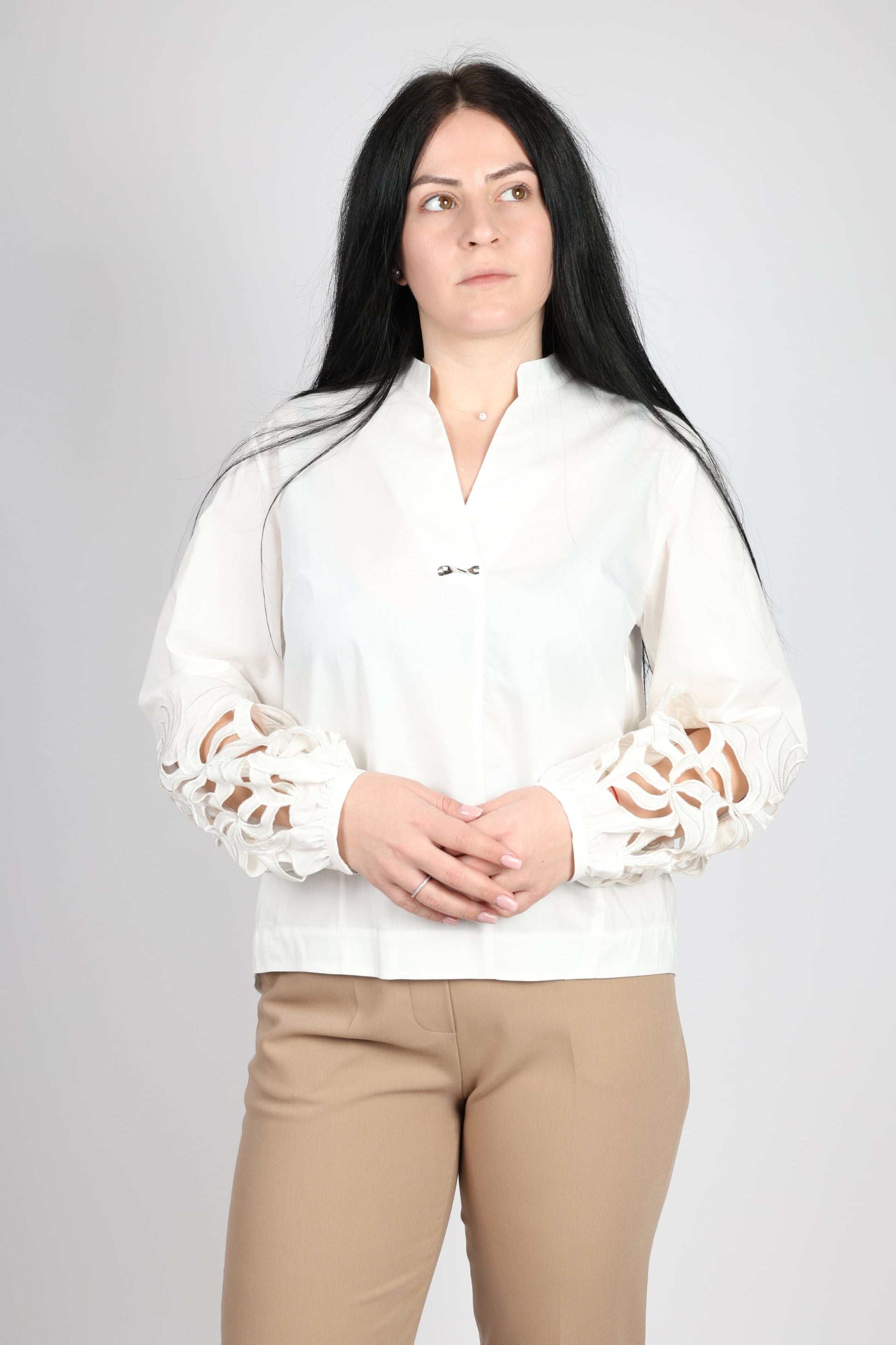 Дамска Риза, Бял Roberto Fashion Store Shirt RBRF1903WHTSHRT0236 White 36 EU