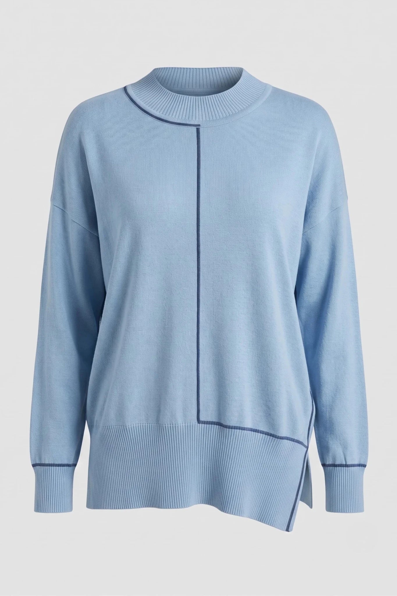 Дамска светло синя плетена блуза с дълъг ръкав за жени Roberto&Co Roberto Fashion Store Sweater FLC2207KNIBLSBLS-S/M S/M