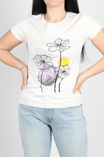 Дамска Тениска, Бял Roberto Fashion Store T-shirt FETHWH01S S - M White