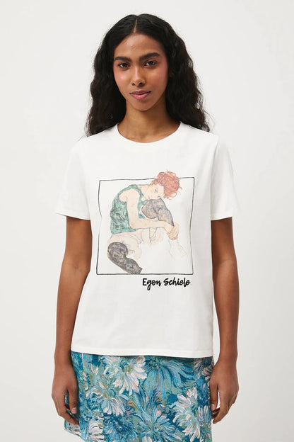 Дамска тениска "Cream" с абстрактен арт принт Medicine Roberto Fashion Store T-shirt RS26TSD264-01X-L L