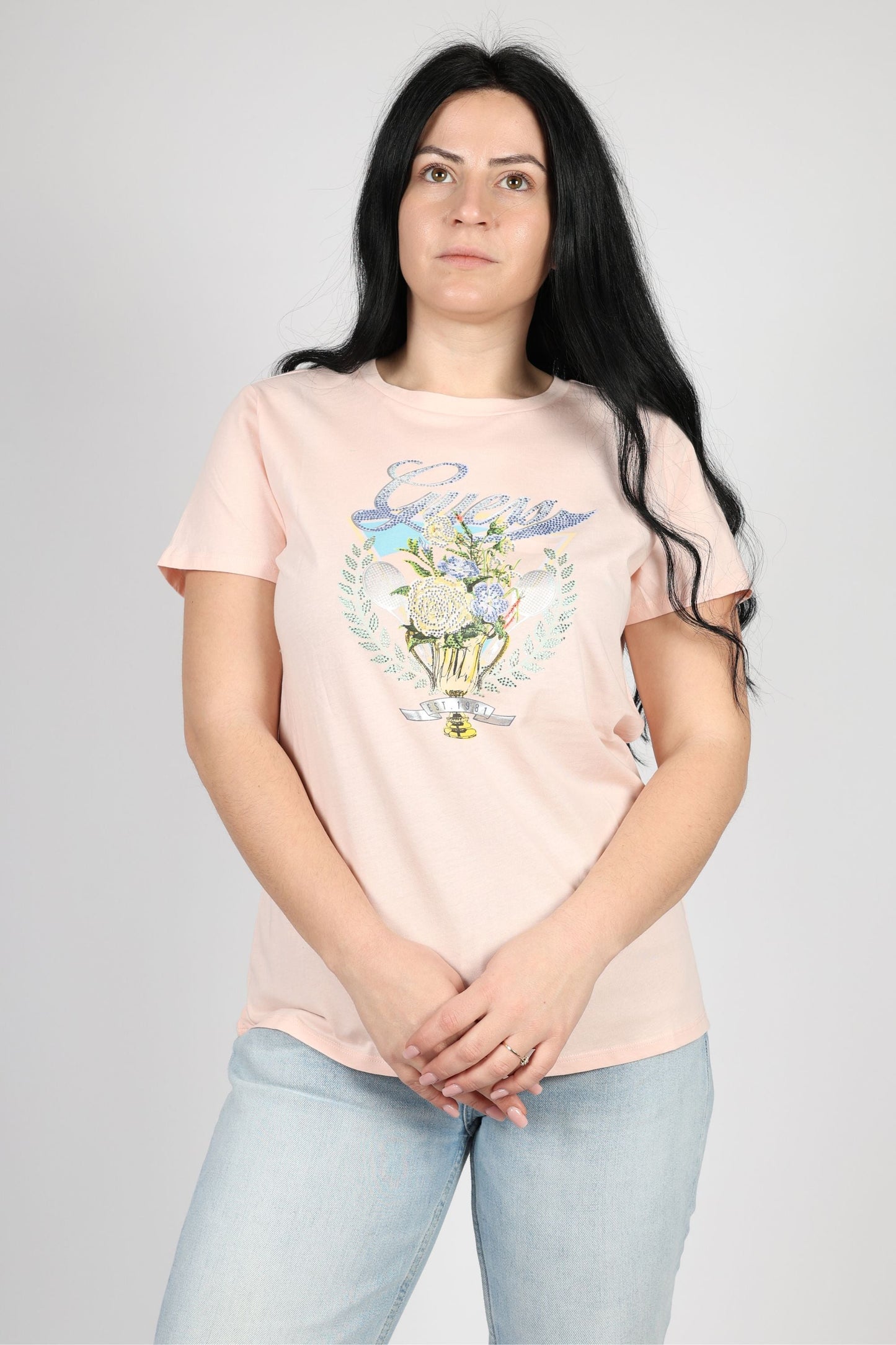 Дамска Тениска, Розов Roberto Fashion Store T-shirt W4GI56K9RM1G6K8XS XS Beige