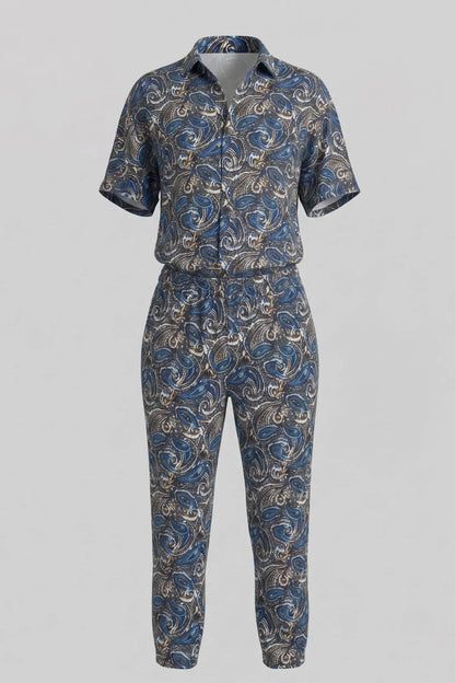 Дамски 96% памучен комплект 2 в 1 Roberto&Co - синьо Roberto&Co Roberto Fashion Store Set PIE0907SETBLUCOT-XL XL