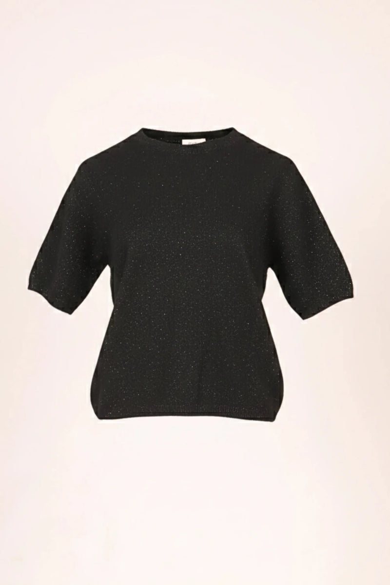 Дамски Блестящ Пуловер от вълна, Черен