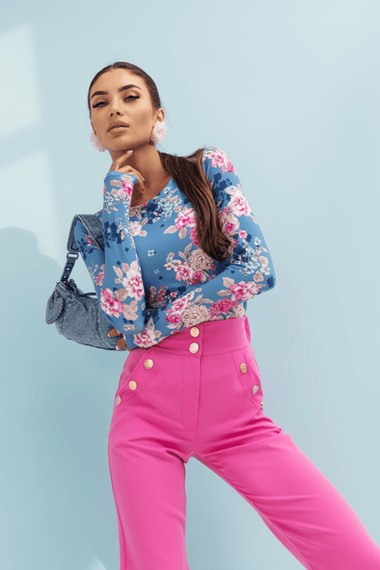 Дамски цигарен панталон KAY – розов, вълнообразно прилепване S–L LaBalancia Roberto Fashion Store Set 5907378518685 S
