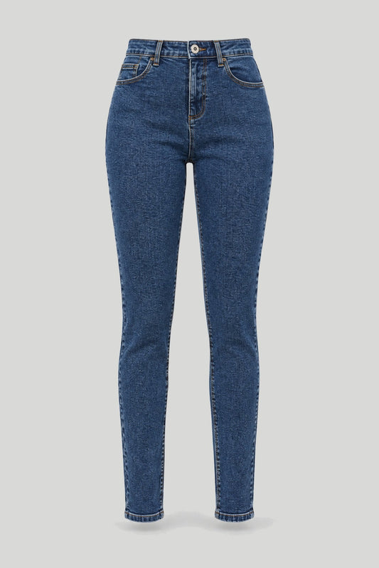 Дамски дънки тип "Slim Fit" в класическо синьо – снимка на продукта