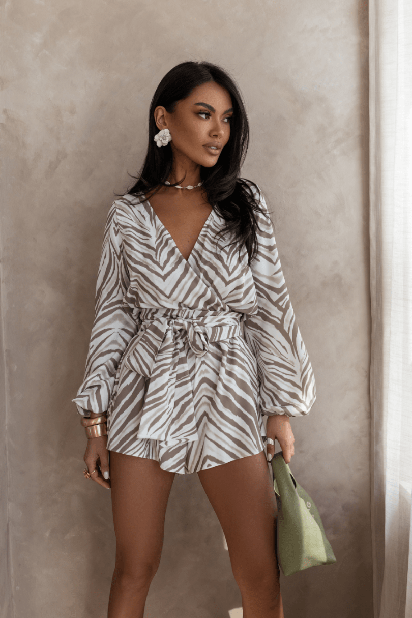 Дамски гащеризон SINTRA в бежови райета LaBalancia Roberto Fashion Store T-shirt 5907378521265 M/L