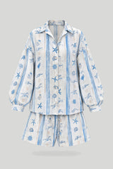 Women's Linen Set MOLLY - Blue Seaside