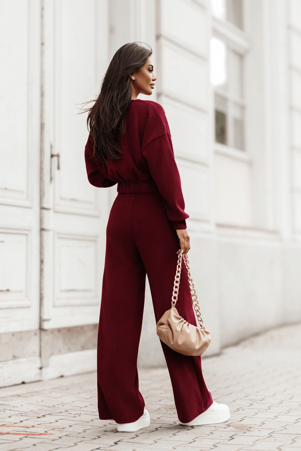 Дамски комплект MEGGI от шнур - бордо LaBalancia Roberto Fashion Store Set 5907378523429 M/L