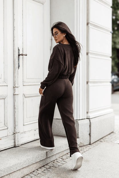 Дамски комплект MEGGI от шнур, кафяв LaBalancia Roberto Fashion Store Set 5907378523443 XS/S