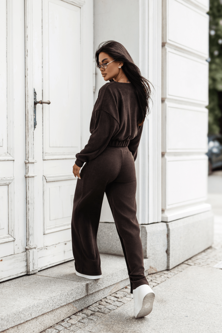 Дамски комплект MEGGI от шнур, кафяв LaBalancia Roberto Fashion Store Set 5907378523436 M/L