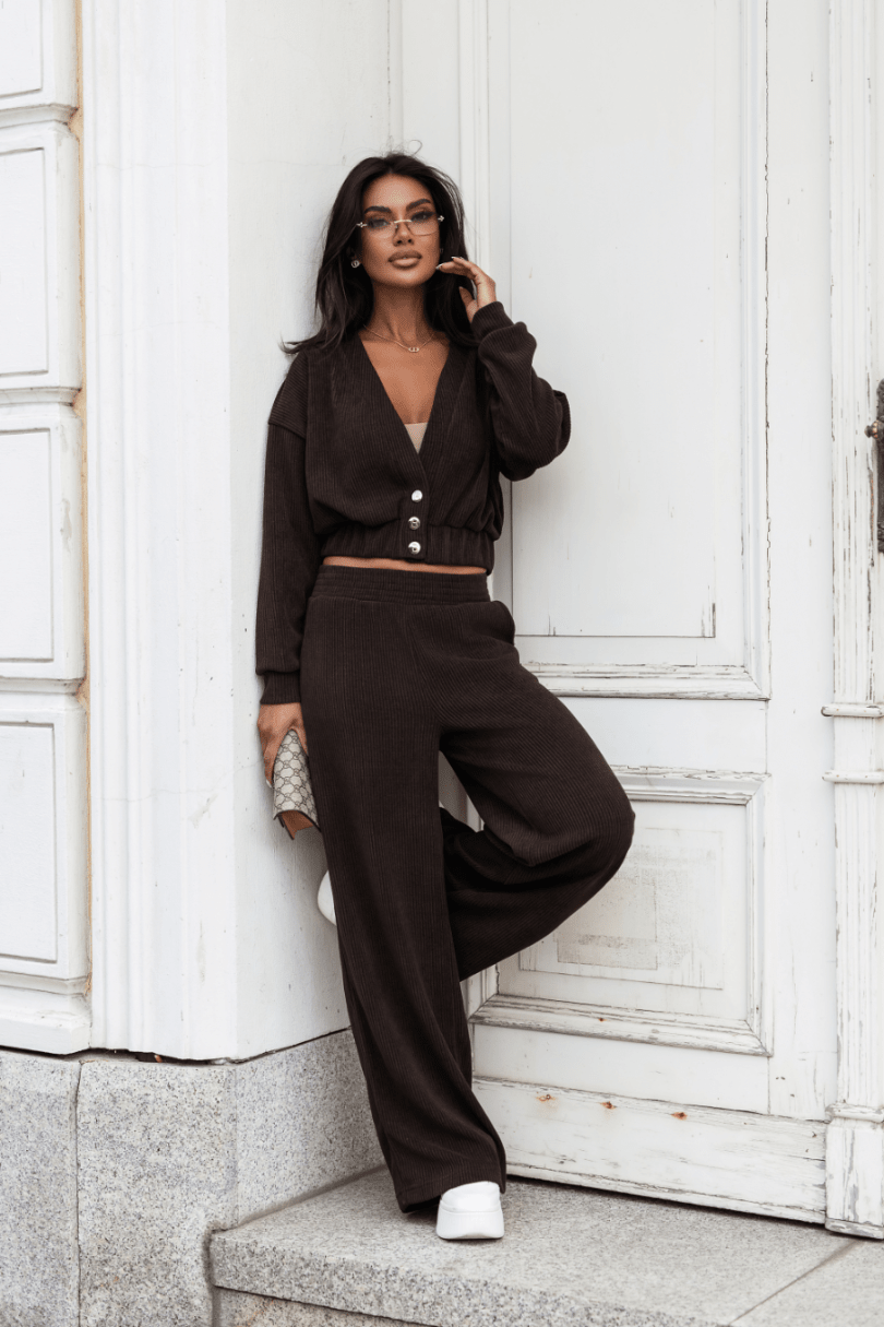 Дамски комплект MEGGI от шнур, кафяв LaBalancia Roberto Fashion Store Set 5907378523436 M/L